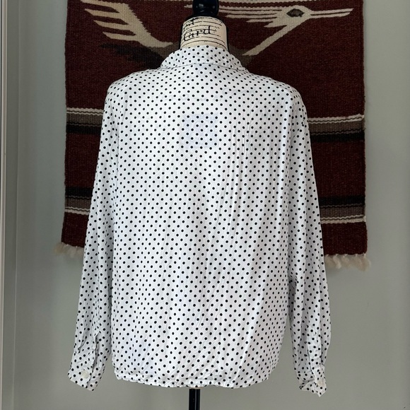 Vintage 80’s RUSS Polka-Dot Tie-Neck Blouse - Picture 4 of 10